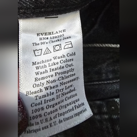 Everlane The 90's Cheeky Jeans Denim Faded Black Straight Leg High Rise Sz 27 - Picture 6 of 16
